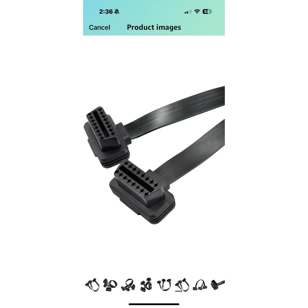 16 Pin OBD2 OBDII Splitter Extension Cable Male to Dual Female